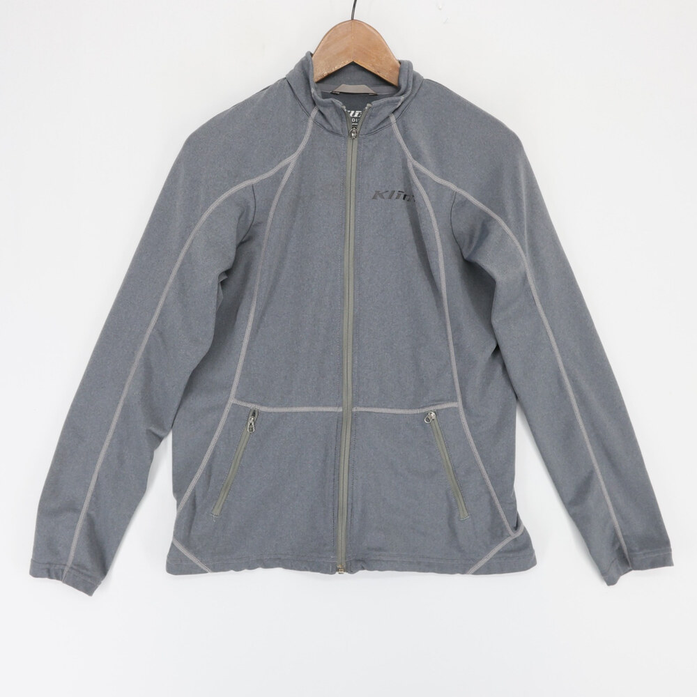 Klim Jacket Womens M Gray Heather Full Zip Mid Layer Fleece Stretch